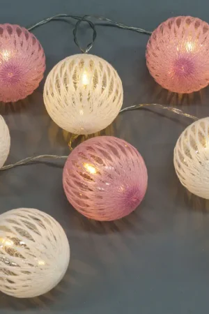 Guirlande 10 boules lumineuses tressage coton Expédition Rapide